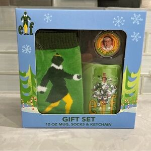 Elf The Movie Christmas Holiday Gift Set 12 oz Mug, Crew Socks & Keychain ~ New